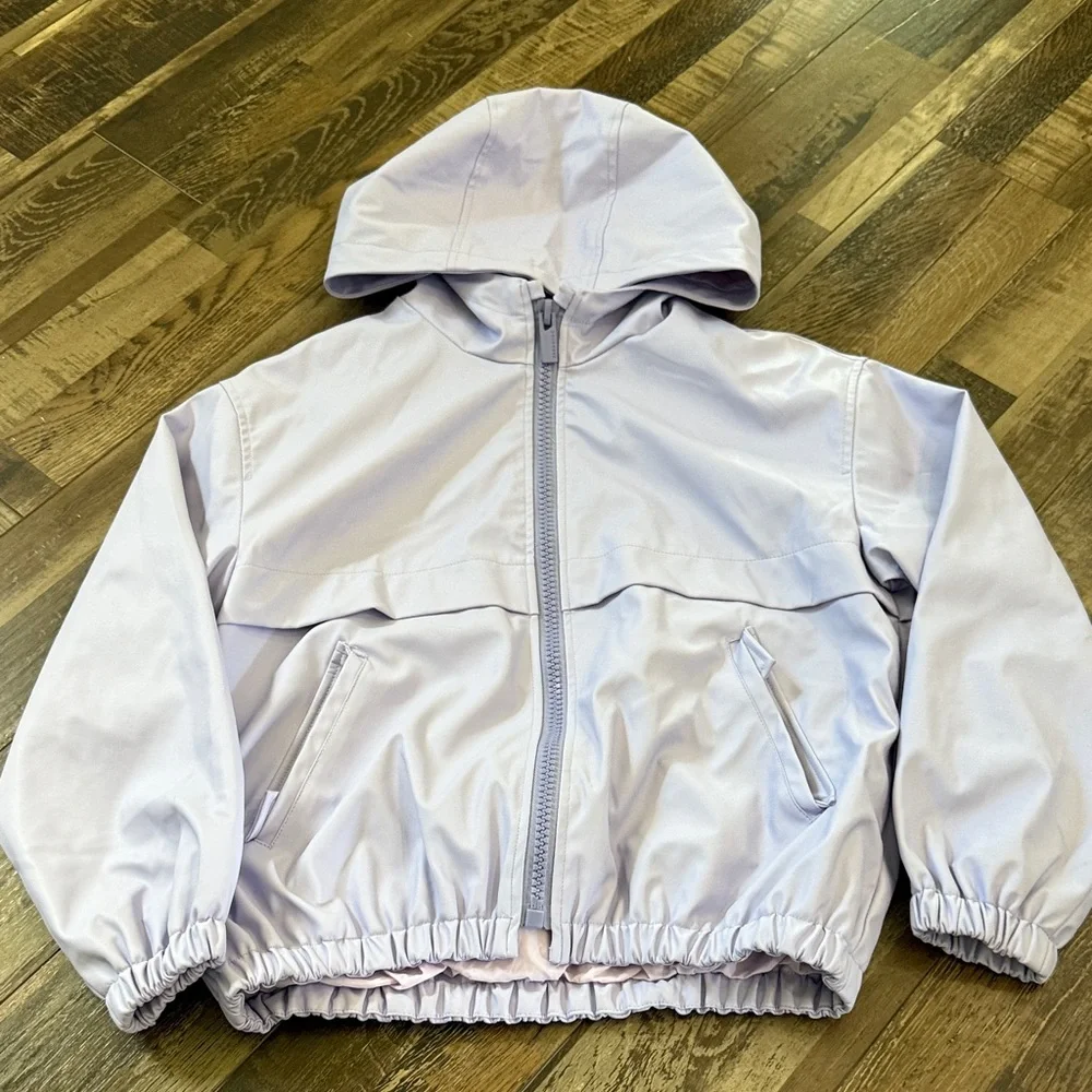 Zara Kids Hooded Rain Jacket in Pale Lavender